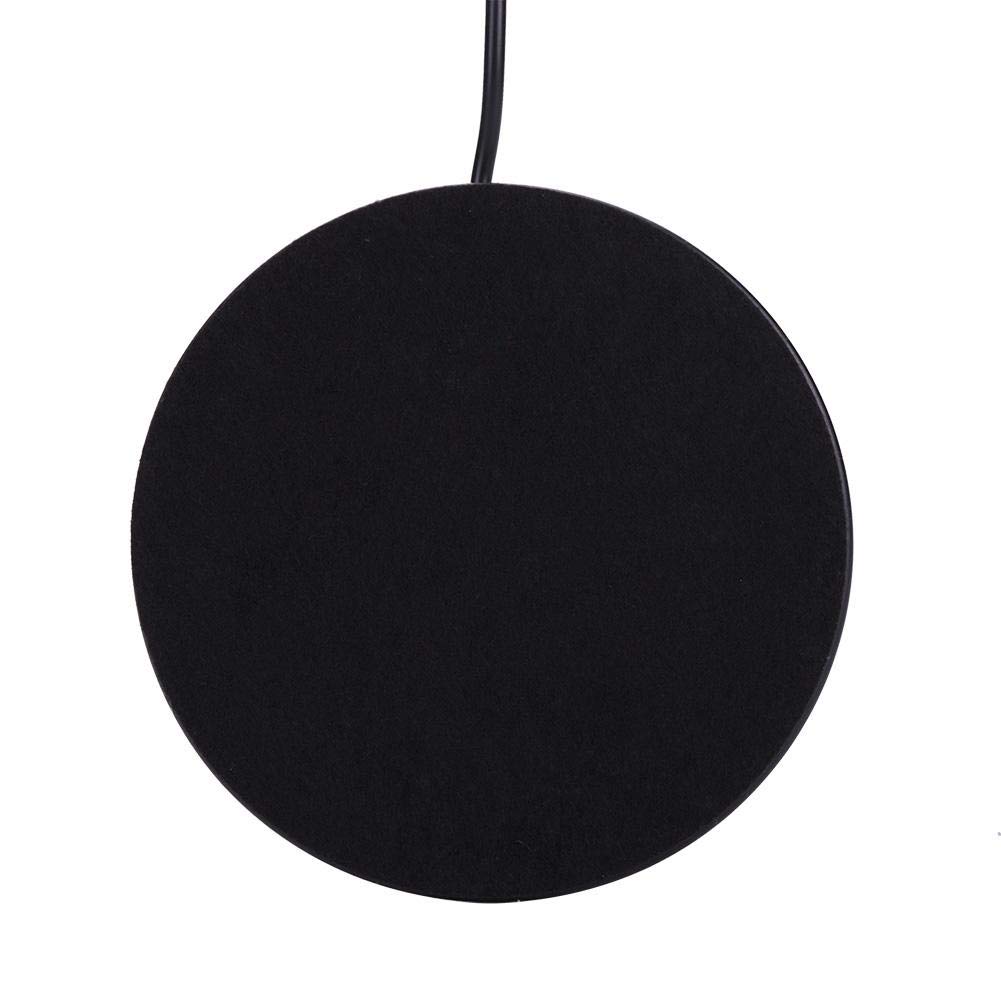 USB Wood Grain Beverage Warmer - Heated USB Coaster for Coffee, Tea & Mugs - Office Desk Warmer Pad (Black) | Perfect for Home, Office & Travel Use