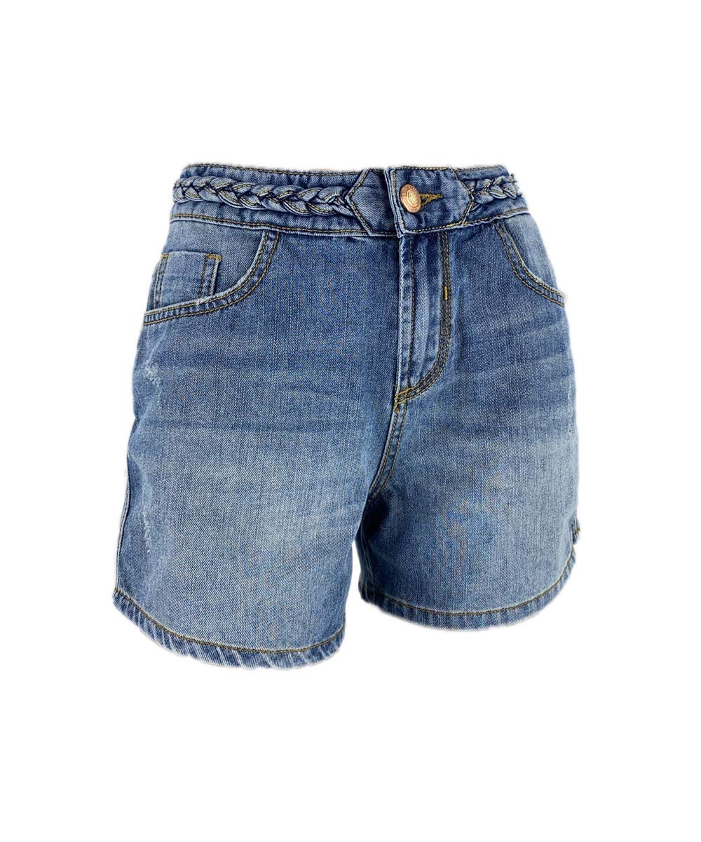 S-JACOL Women's High Waisted Stretch Denim Shorts with Cuffed Hem & Floral Embroidery - Comfortable Summer Casual Jeans for Outfits, Beach, Travel & Streetwear
