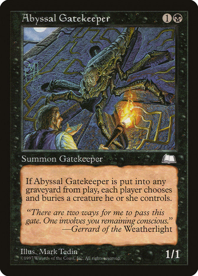 Abyssal Gatekeeper - Magic: The Gathering Weatherlight Card | Rare MTG Card for Collectors & Deck Builders | Perfect for Commander & Vintage Play