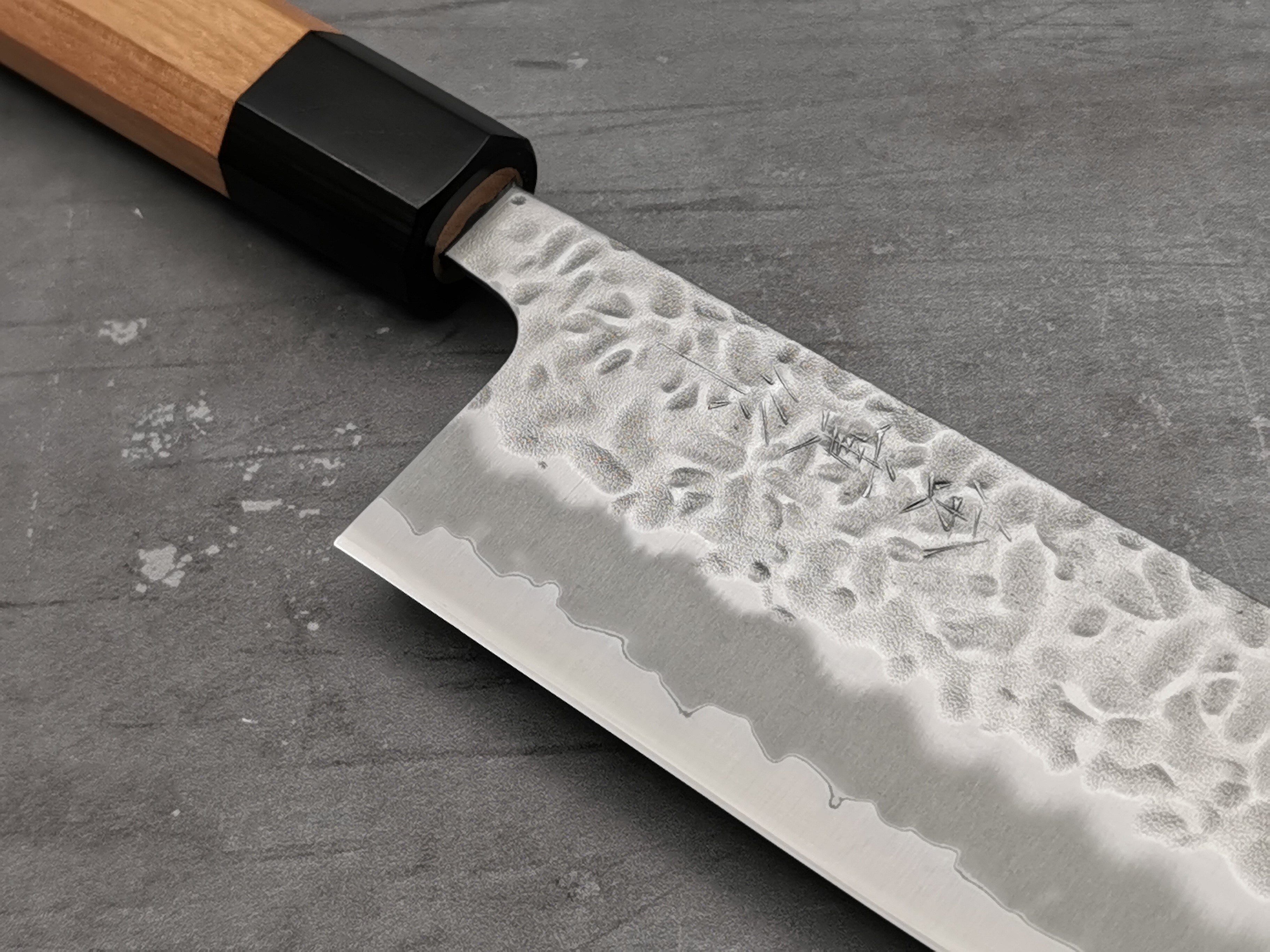 Premium Japanese Nakiri Knife - Kaneshige Hamono White #1 Tsuchime - Professional Chef's Vegetable Knife for Slicing, Dicing & Chopping - Perfect for Home Kitchens & Sushi Restaurants