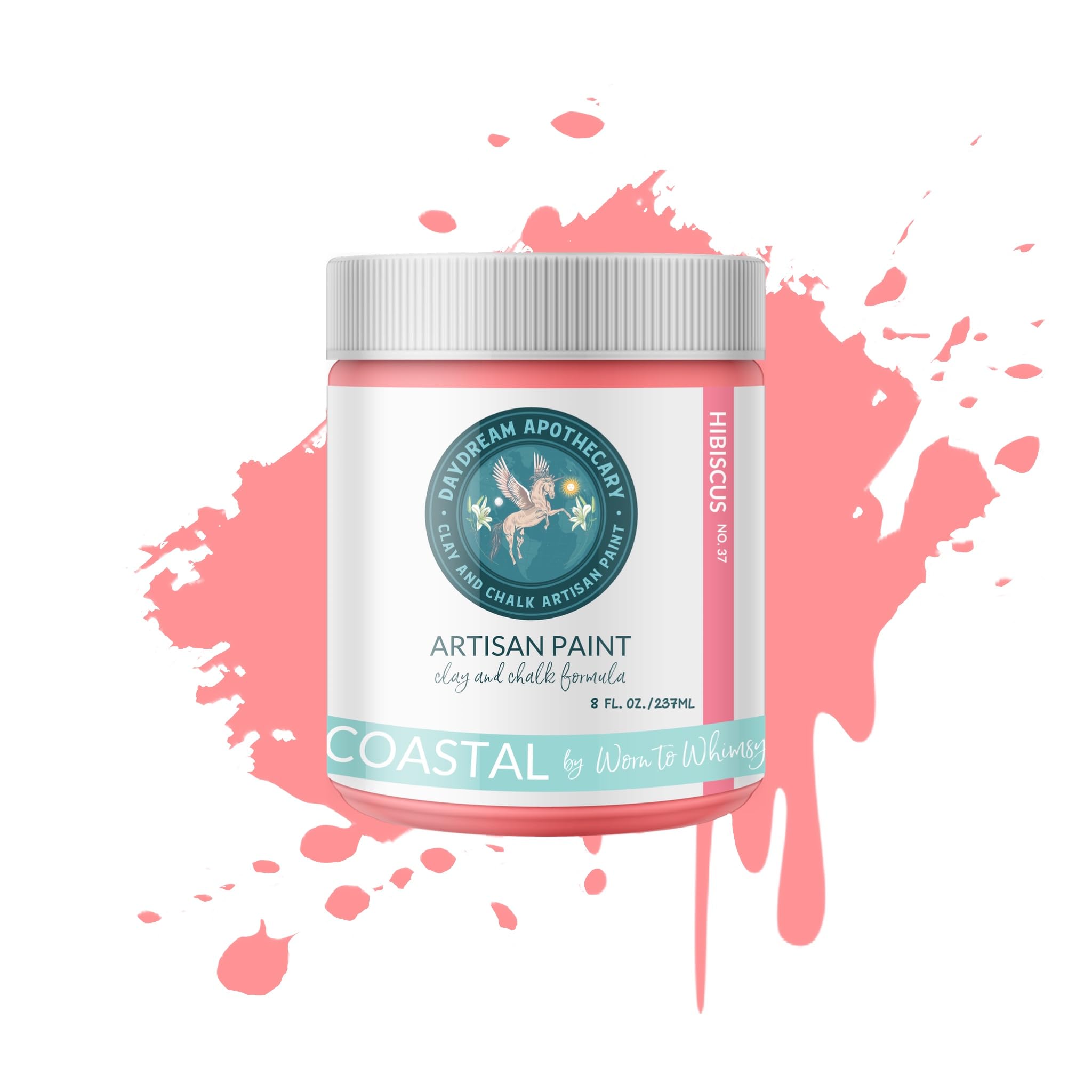Premium Matte Coral Chalk & Clay Paint for Furniture & DIY Wood Projects - 8oz | Non-Toxic Interior Paint for Home Décor, Artists & Crafters | Perfect for Upcycling, Shabby Chic & Vintage Style Makeovers