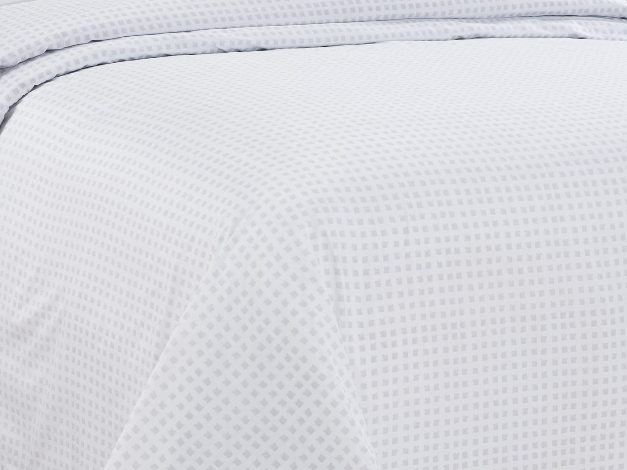 6-Piece Printed Cotton Sheet Set with Embroidered Pillowcases - Clearwater Squares Design, Queen Size Bedding for Comfortable Sleep & Home Decor