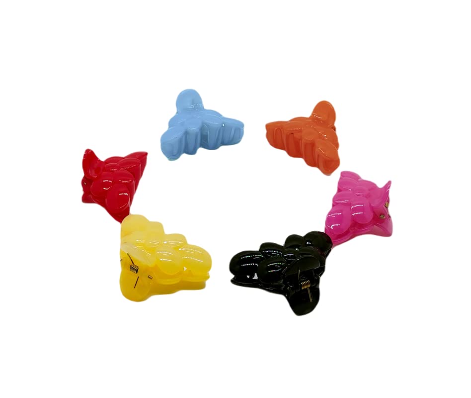 PEAcock - 4 Pack Glossy Solid Color Medium Hair Clips for Women & Girls, Half Up Hair Claw Clutchers in Assorted Colors - Perfect for School, Work, Parties and Everyday Hairstyles