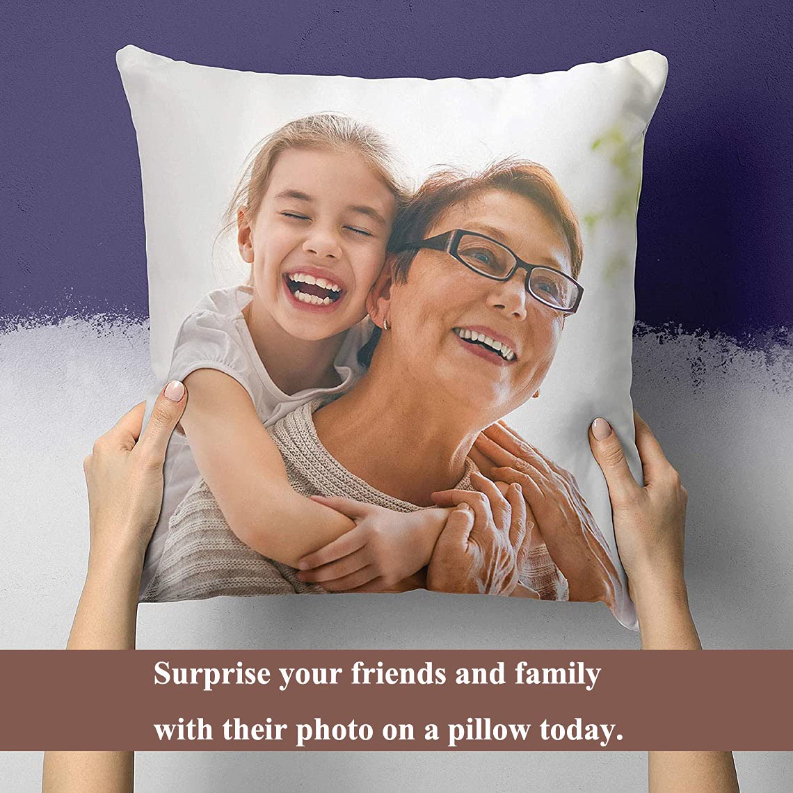 Personalized Photo Pillow 16x16 Inch - Custom Printed Canvas Cushion Cover for Sofa & Home Decor - Unique Gift for Mother's Day, Father's Day, Christmas & Birthday - Perfect for Living Room, Bedroom Decor & Special Occasion Gifts