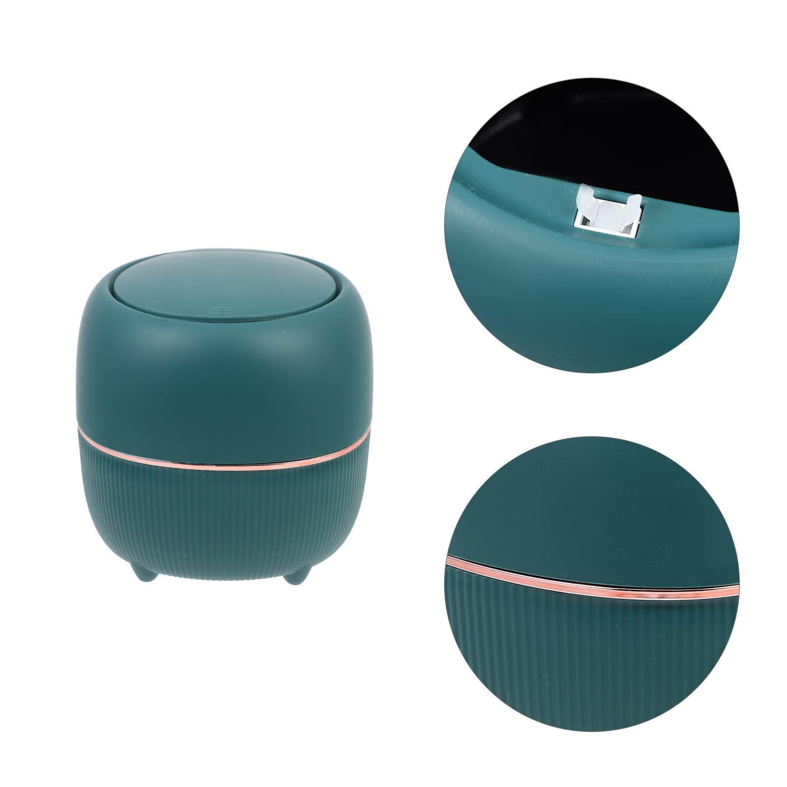 Zerodeko Small Desktop Trash Can with Lid - Mini Countertop Garbage Bin for Cotton Swabs, Office, Kitchen & Bathroom - PP Plastic Multipurpose Recycling Container for Home, Office & Cabinet Organization