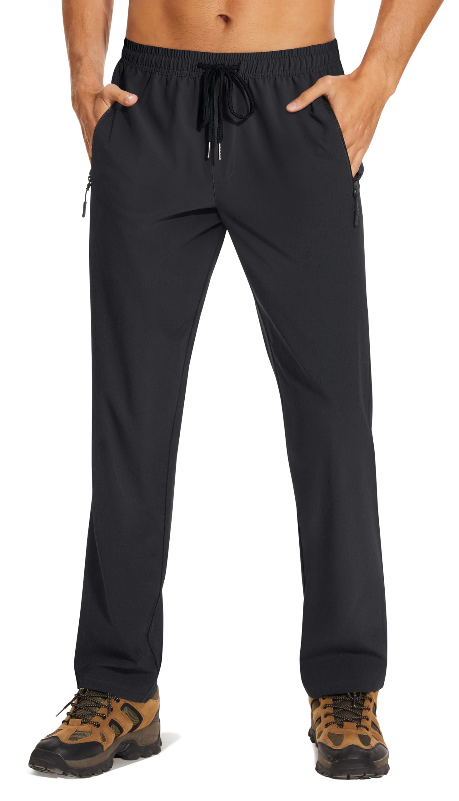 TACVASEN Men's Lightweight Hiking Pants - Quick Dry Stretch Water Resistant Joggers with Pockets for Outdoor, Gym & Workout | Athletic Casual Travel Pants for Hiking, Running & Daily Wear