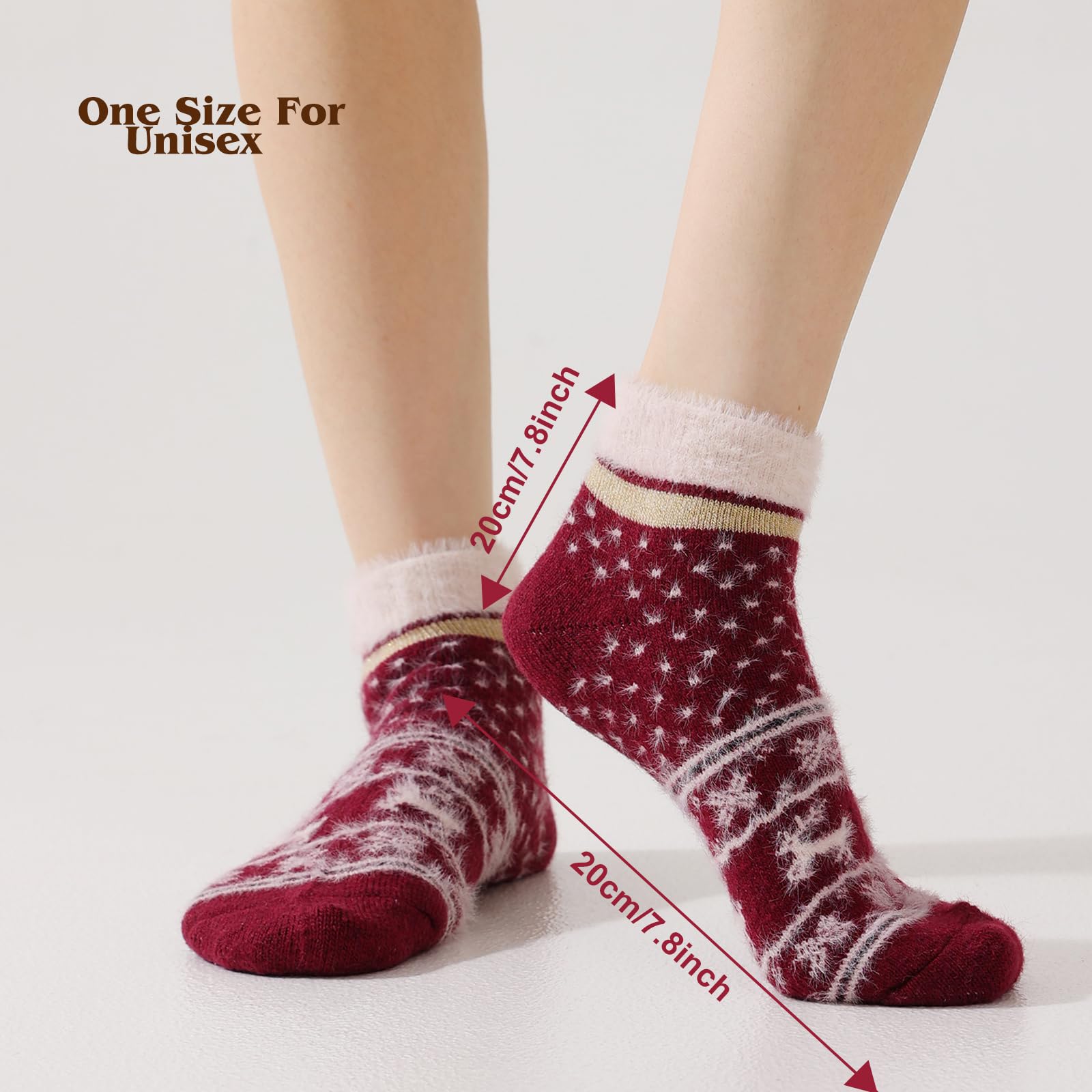Women's Merino Wool Low Ankle Socks - Soft & Warm Winter Knit Socks for Casual Wear, Home & Outdoor Activities