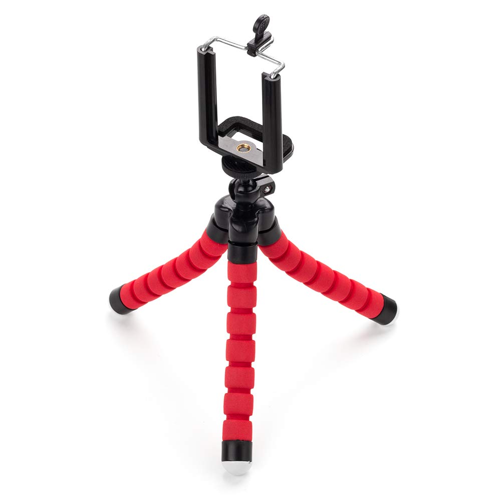 Portable Flexible Mini Tripod Stand for Smartphone & GoPro - Compact Camera Holder with Phone Mount, Red | Perfect for Vlogging, Travel & Outdoor Photography