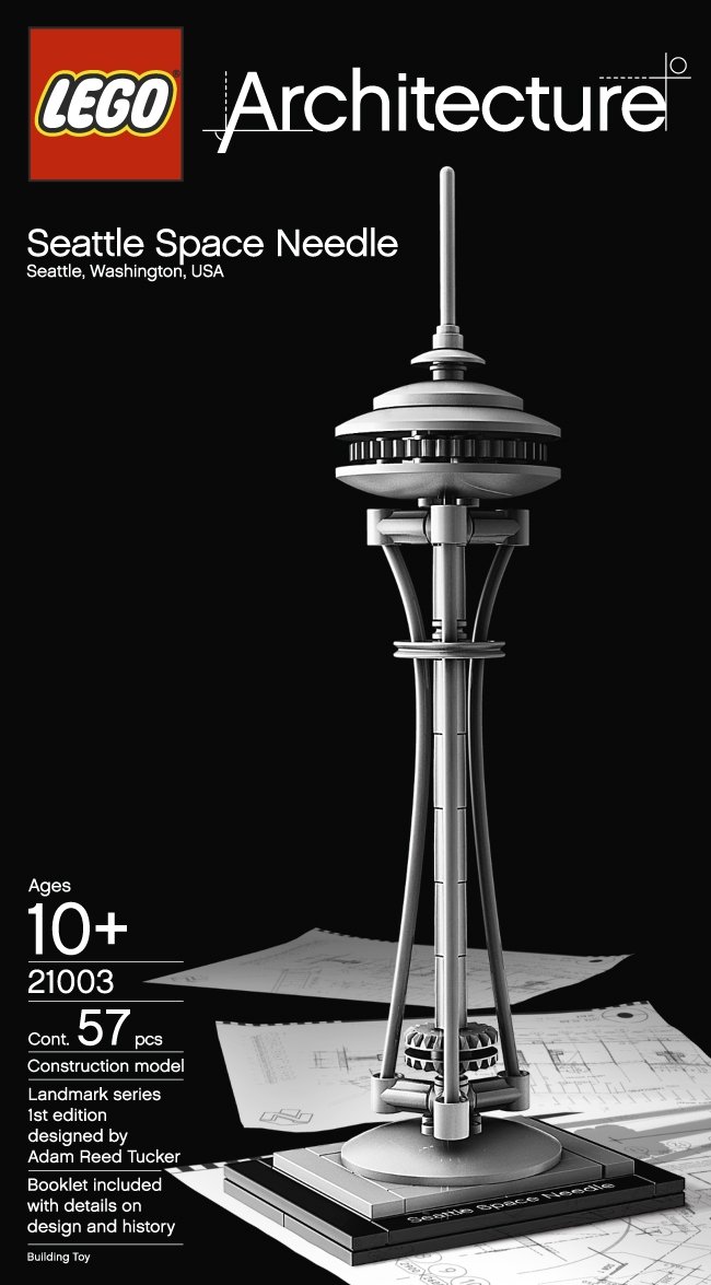 LEGO Architecture Seattle Space Needle Building Kit (21003) - Collectible Model Set for Adults & Teens, Perfect for Home Office Decor & STEM Education Gifts