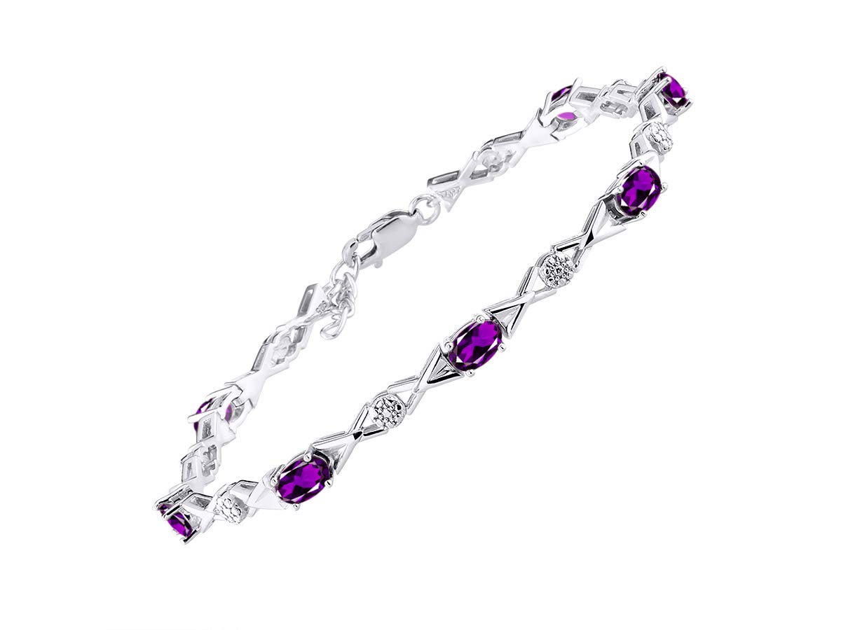 Rylos 925 Sterling Silver XOXO Hugs & Kisses Tennis Bracelet for Women - Adjustable 7