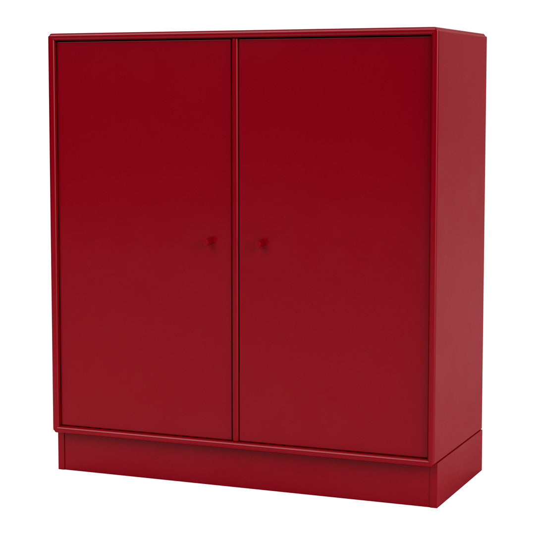 Modern 2-Door Lacquered Cabinet with Plinth Base - Stylish Storage Solution for Living Room, Bedroom or Office Organization
