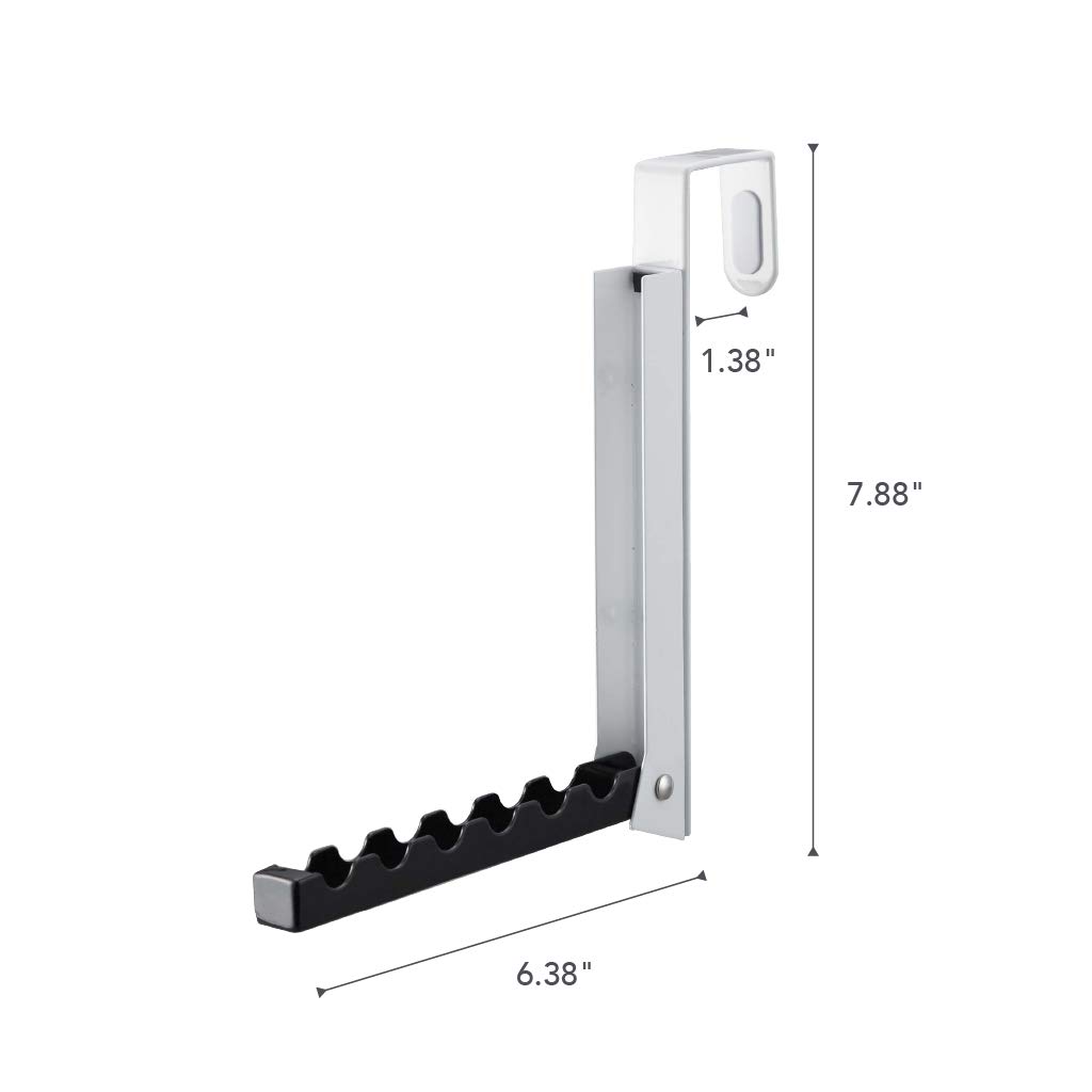 Yamazaki Alloy Steel Over The Door Hooks - Space Saving Folding Coat Rack for Closet & Entryway, Black | Perfect for Hanging Coats, Hats, Bags & Towels