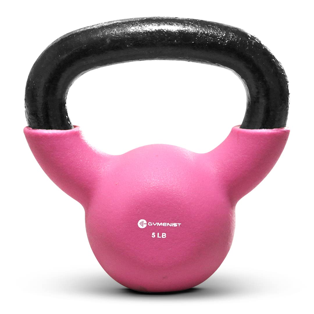 GYMENIST Neoprene Coated Kettlebell - 5-50 lbs Iron Weights for Home Gym, CrossFit & Strength Training - Durable Fitness Equipment for Full Body Workouts