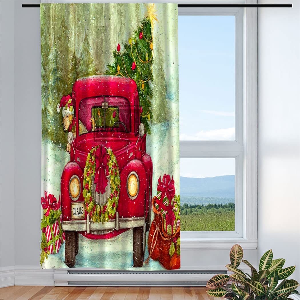 XSMEI Red Rod Pocket Curtains - 52