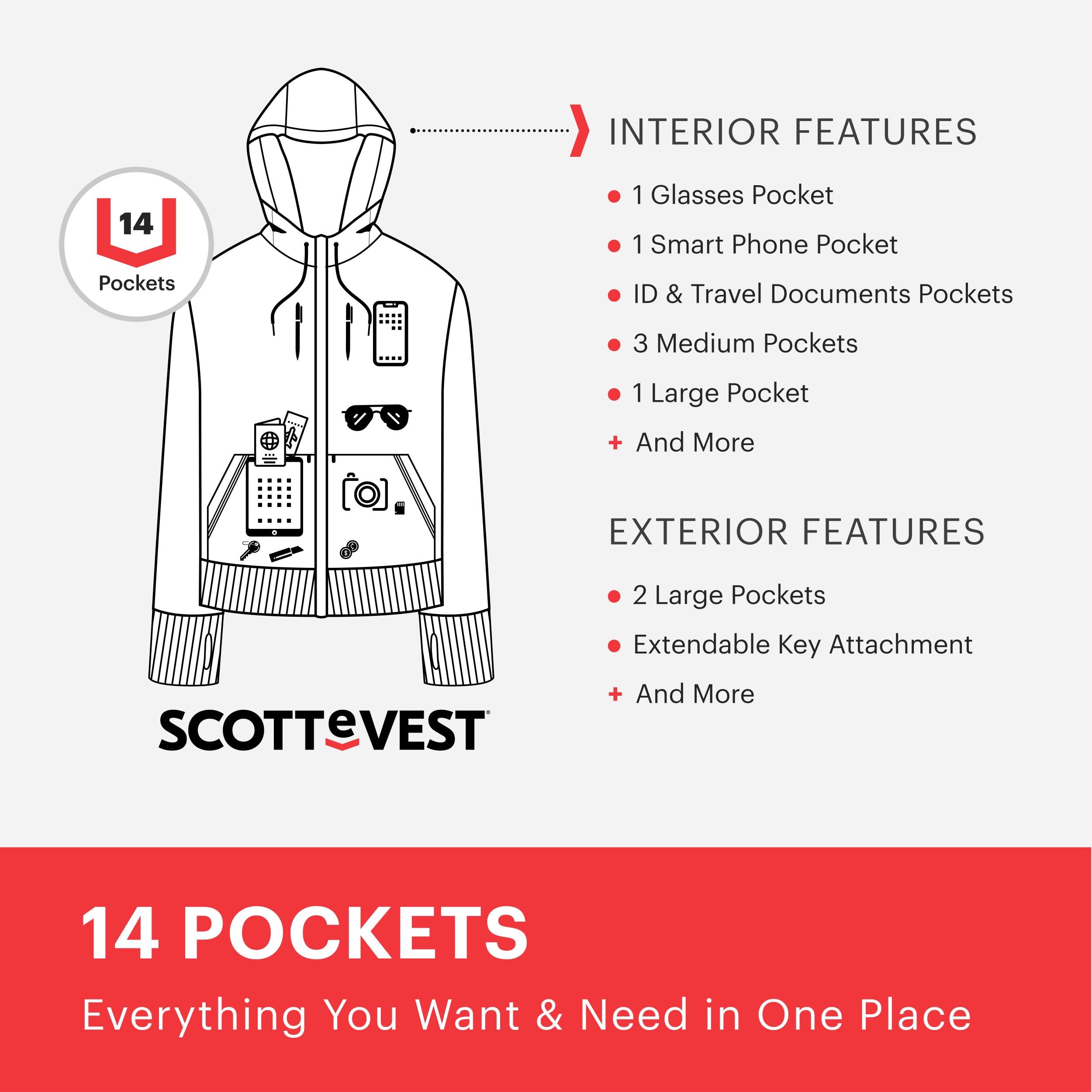 SCOTTeVEST Women's Hoodie with 14 Hidden Pockets - Warm Fleece Zip Up Sweatshirt for Travel, Hiking & Everyday Wear - Perfect for Outdoor Adventures & Commuting
