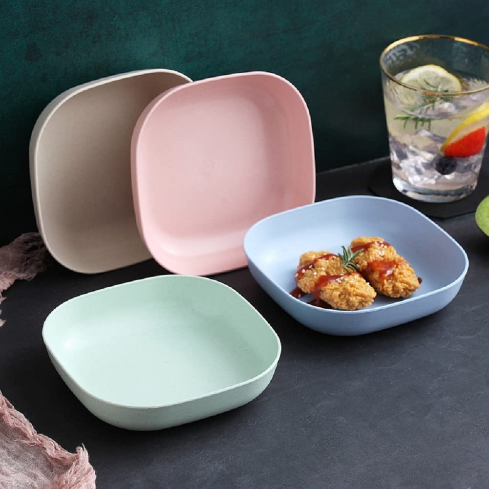 Eco-Friendly Wheat Straw Dinner Plate Set - 6-Piece Unbreakable, Lightweight Plates | Dishwasher & Microwave Safe | Reusable Dinnerware for Everyday Meals, Picnics, Camping & Outdoor Dining