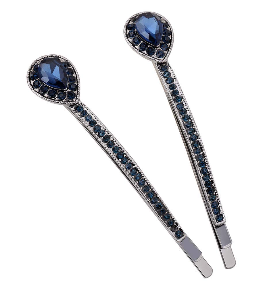 2 Pairs Elegant Rhinestone Metal Hair Clips for Women - Stylish Hair Accessories for Parties, Weddings & Everyday Wear