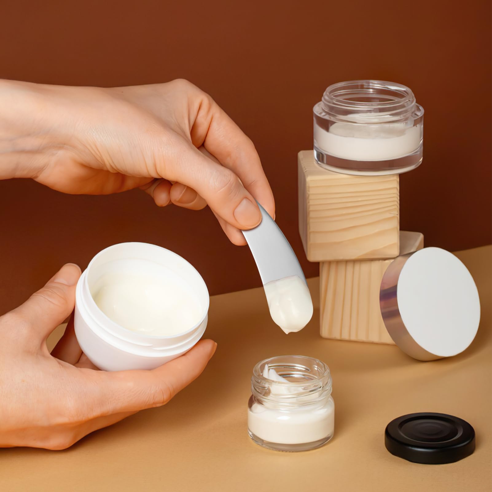 Beaupretty 2-Pack Reusable Facial Cream Spatula - Cosmetic Beauty Scoop for Skincare & Makeup Application - Esthetician Supplies for Jars, Bottles & Tubes