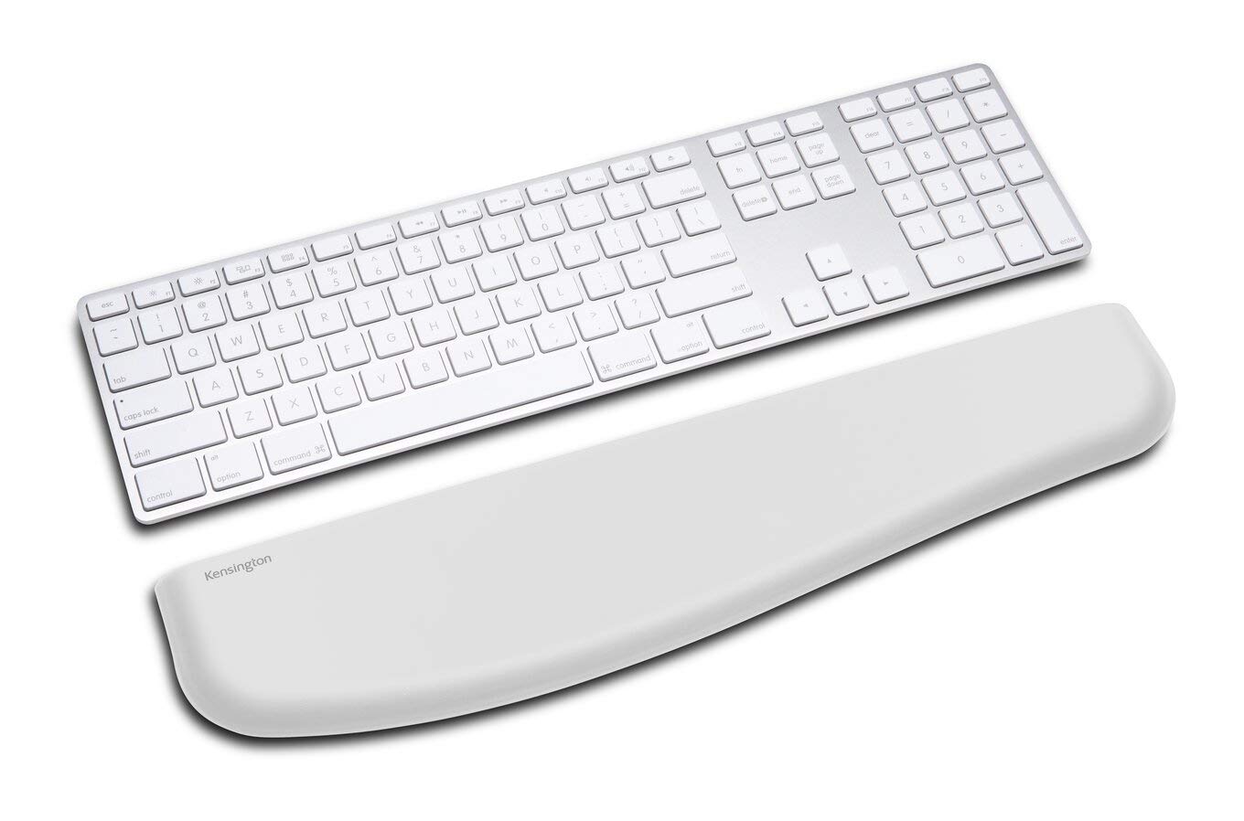 Kensington ErgoSoft Wrist Rest for Slim Keyboard - Grey Faux Leather Ergonomic Support - Contoured Design for MacBook, iMac, Surface & Desktop Computers - Perfect for Home Office & Long Typing Sessions