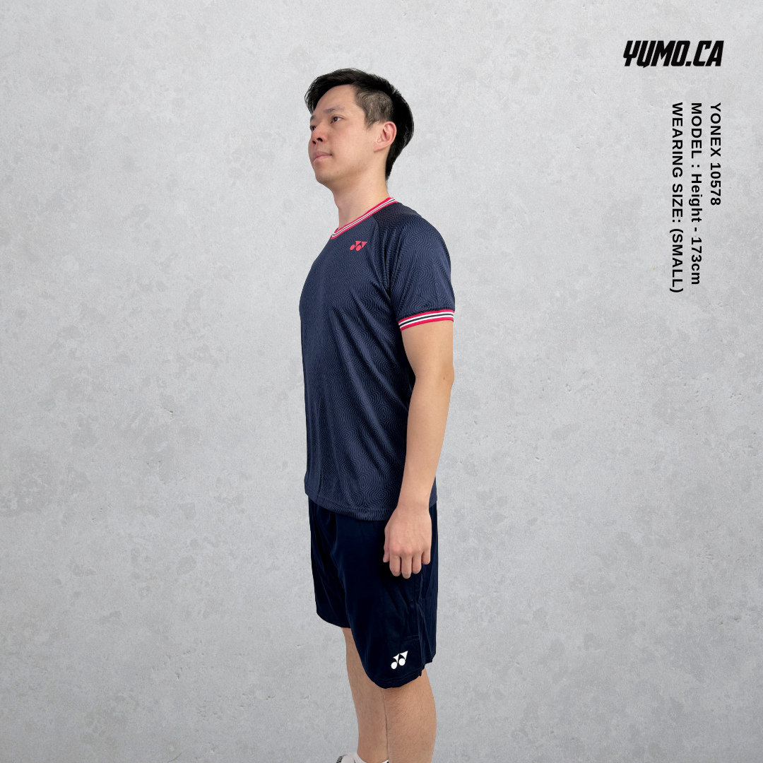 Yonex 10578 Men's Crew Neck T-Shirt - Breathable Cotton Athletic Shirt for Tennis, Golf & Casual Wear | Moisture-Wicking Performance Top for Sports & Everyday Comfort