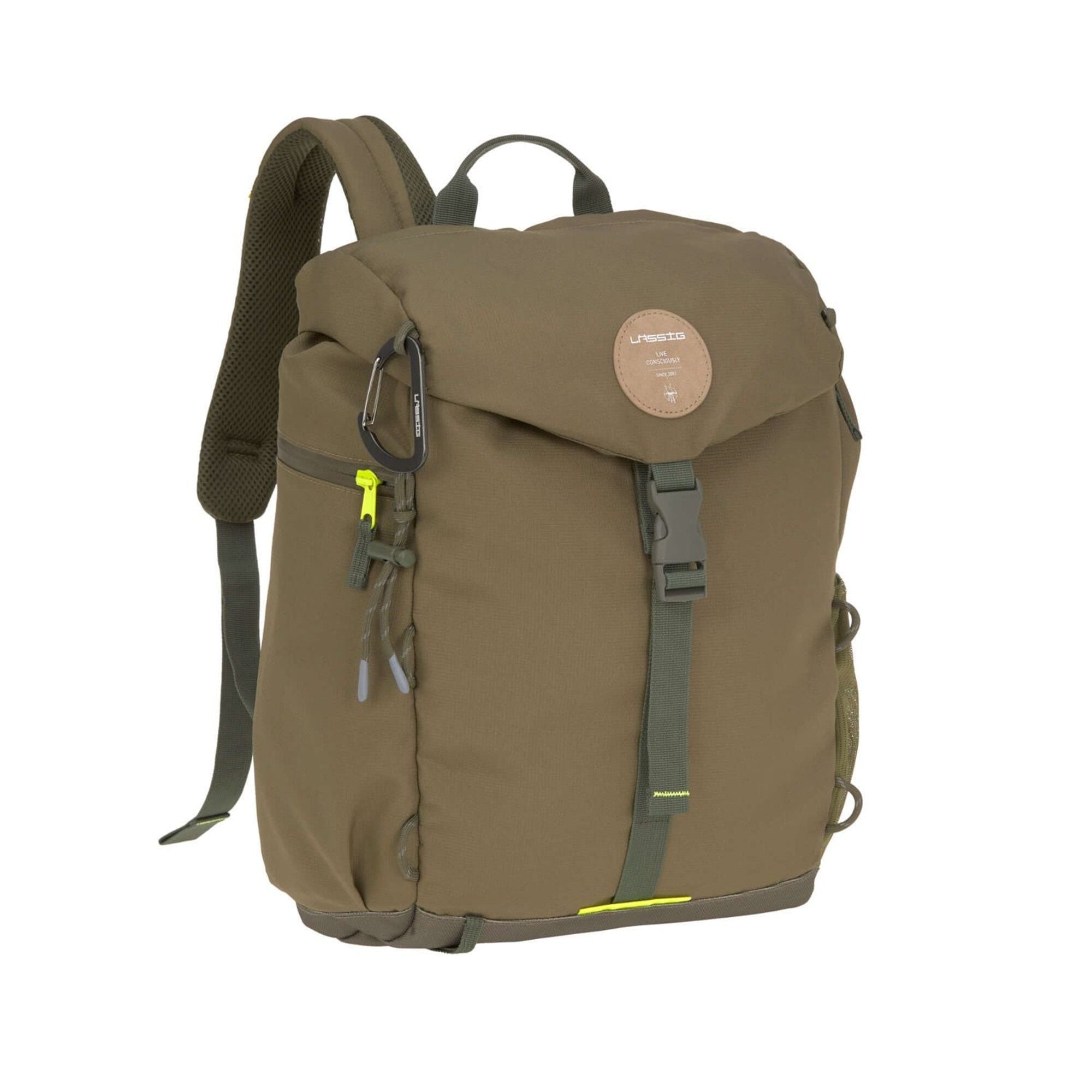 Lassig Green Label Waterproof Diaper Backpack for Baby - Lightweight Travel Diaper Bag with Insulated Bottle Pockets, Olive Green | Perfect for Hiking, Camping & Daycare Use