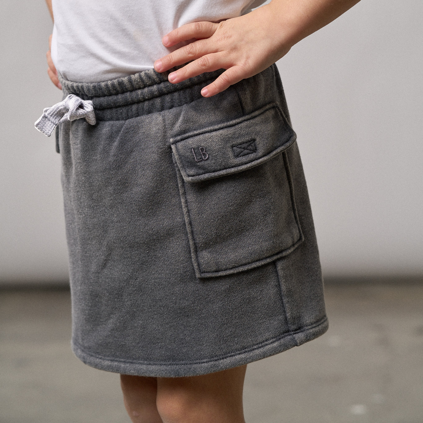 Women's Cargo Skort with Charcoal Wash - Stylish Utility Skirt Shorts Hybrid for Hiking, Travel & Outdoor Adventures
