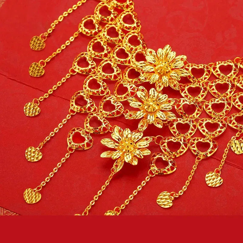 24K Pure Gold Necklace Real AU 999 Solid Gold Chain for Women - Classic Trendy Fine Jewelry for Party, Wedding & Special Occasions - Elegant & Upscale Gift 2023