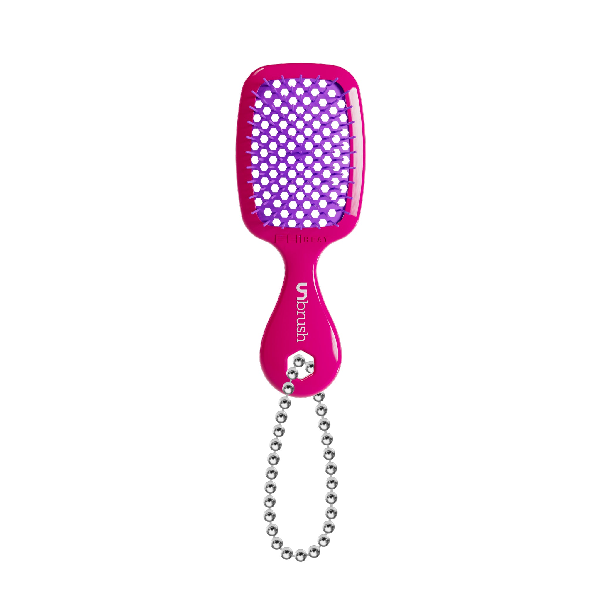 UNbrush Super Mini Keychain - Compact Detangling Hair Brush for Travel & On-The-Go (Pink Burst) | Perfect for Purse, Backpack & Emergency Hair Care