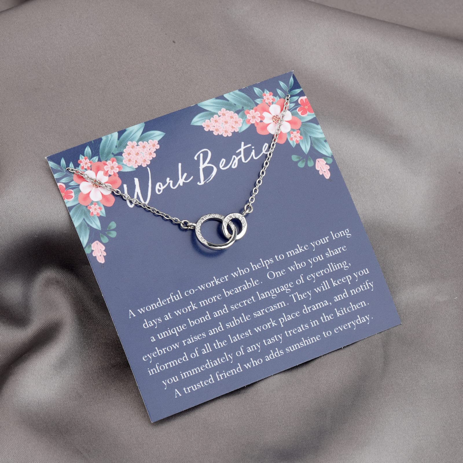 ENSIANTH Work Bestie Necklace - Coworker Gift for Office & Friendship