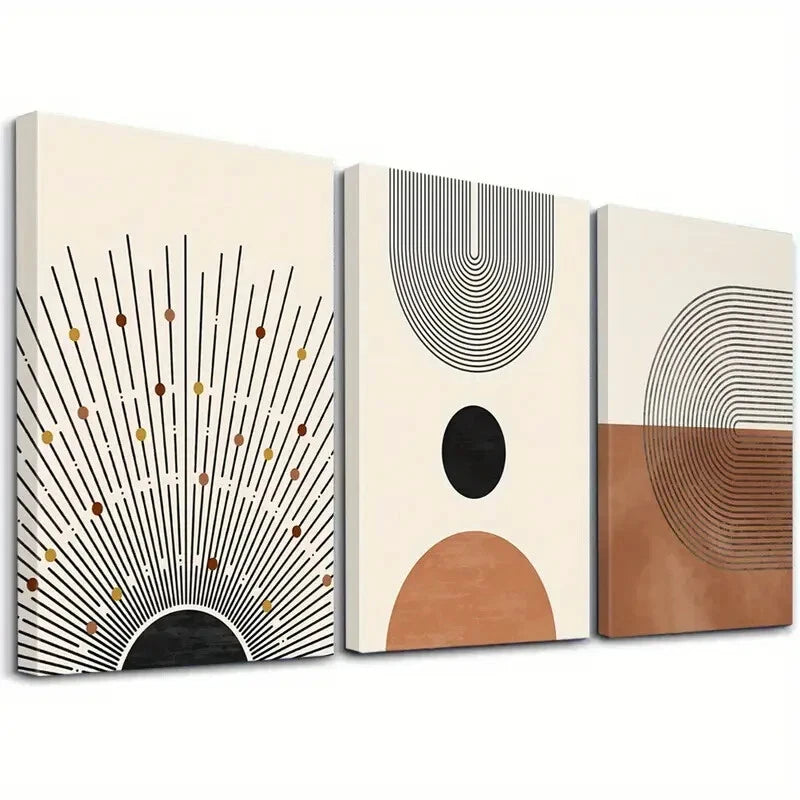 3-Piece Contemporary Shining Sun & Landscape Wall Art Set - Framed Canvas 40x60cm - High Quality Print - 100% Australian Made - Ready to Hang - Perfect for Living Room, Bedroom & Office Decor