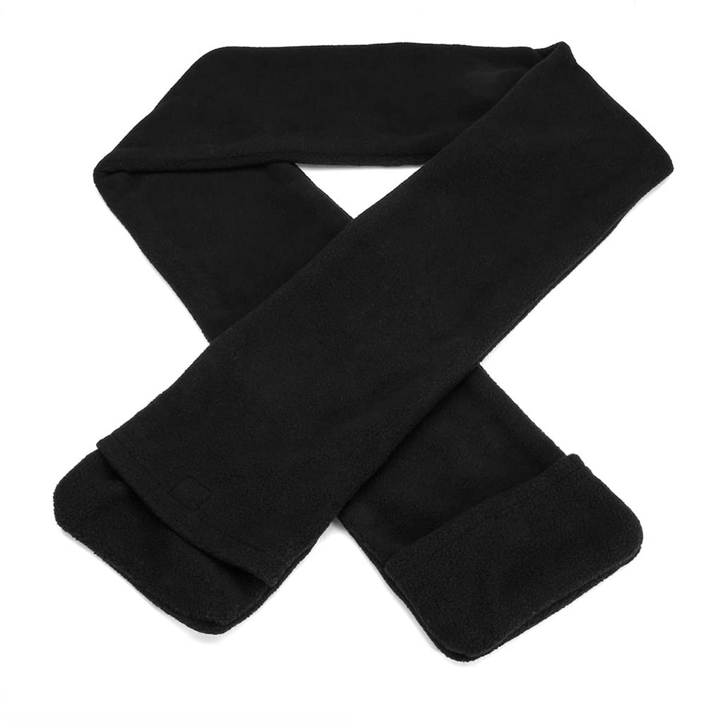 ZDBBY 14×150cm USB Electric Heated Scarf - Fast Heating 45°C Winter Scarf for Women & Men, Soft Cotton Heated Neck Warmer, Perfect for Outdoor Activities, Skiing, Hiking, and Cold Weather (Black, One Size)