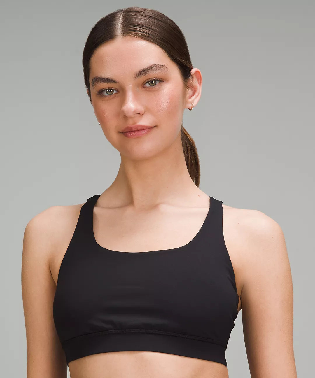 High Support Women's Sports Bra for B-D Cups - Breathable & Comfortable Workout Bra for Running, Yoga & Gym (Black)