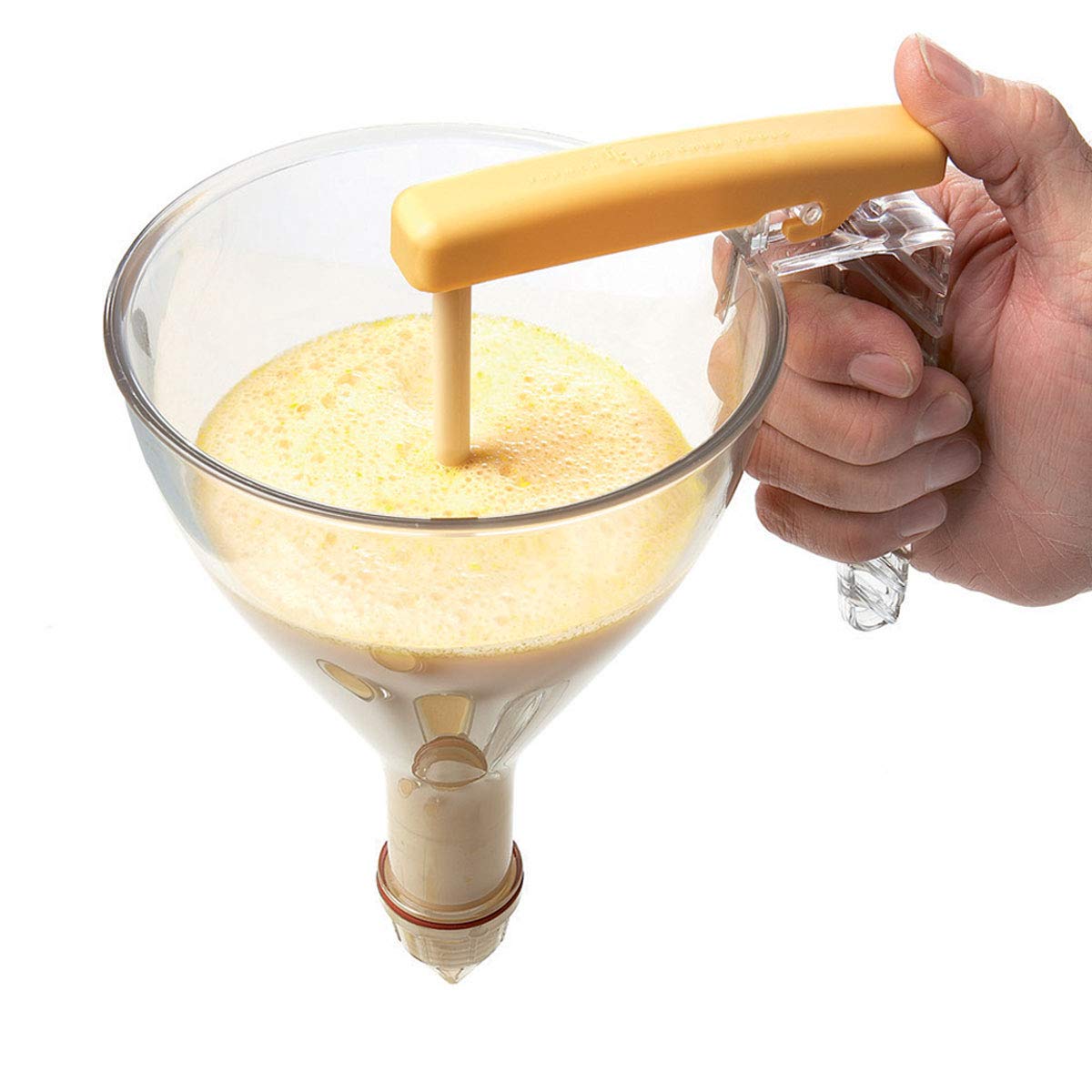 Matfer Bourgeat Confectionary Funnel with Stand - 3/4 Quart Stainless Steel Baking Funnel for Cake Decorating, Candy Making & Pastry Filling - Perfect for Home Bakers & Professional Chefs