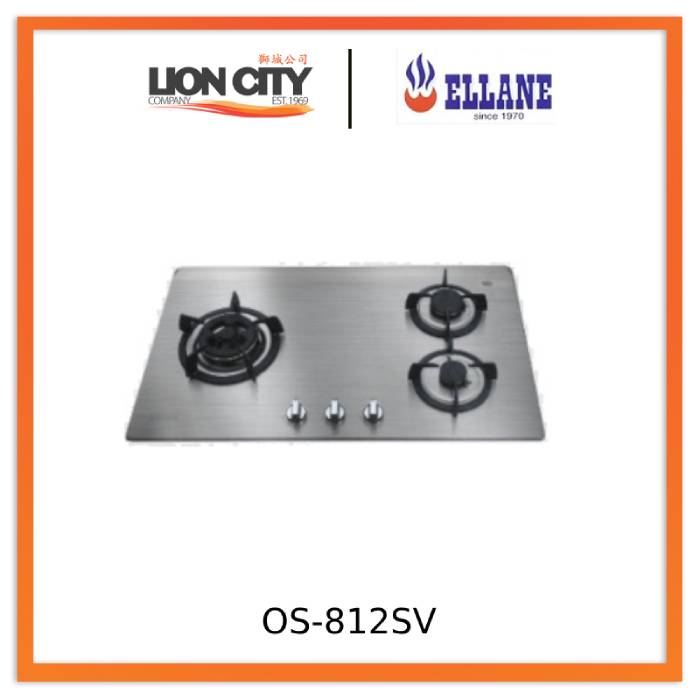 Ellane OS 812SV Stainless Steel Cooker Hob - Premium Gas Stove Burner for Home Kitchen | Durable & Easy to Clean | Perfect for Boiling, Frying & Simmering