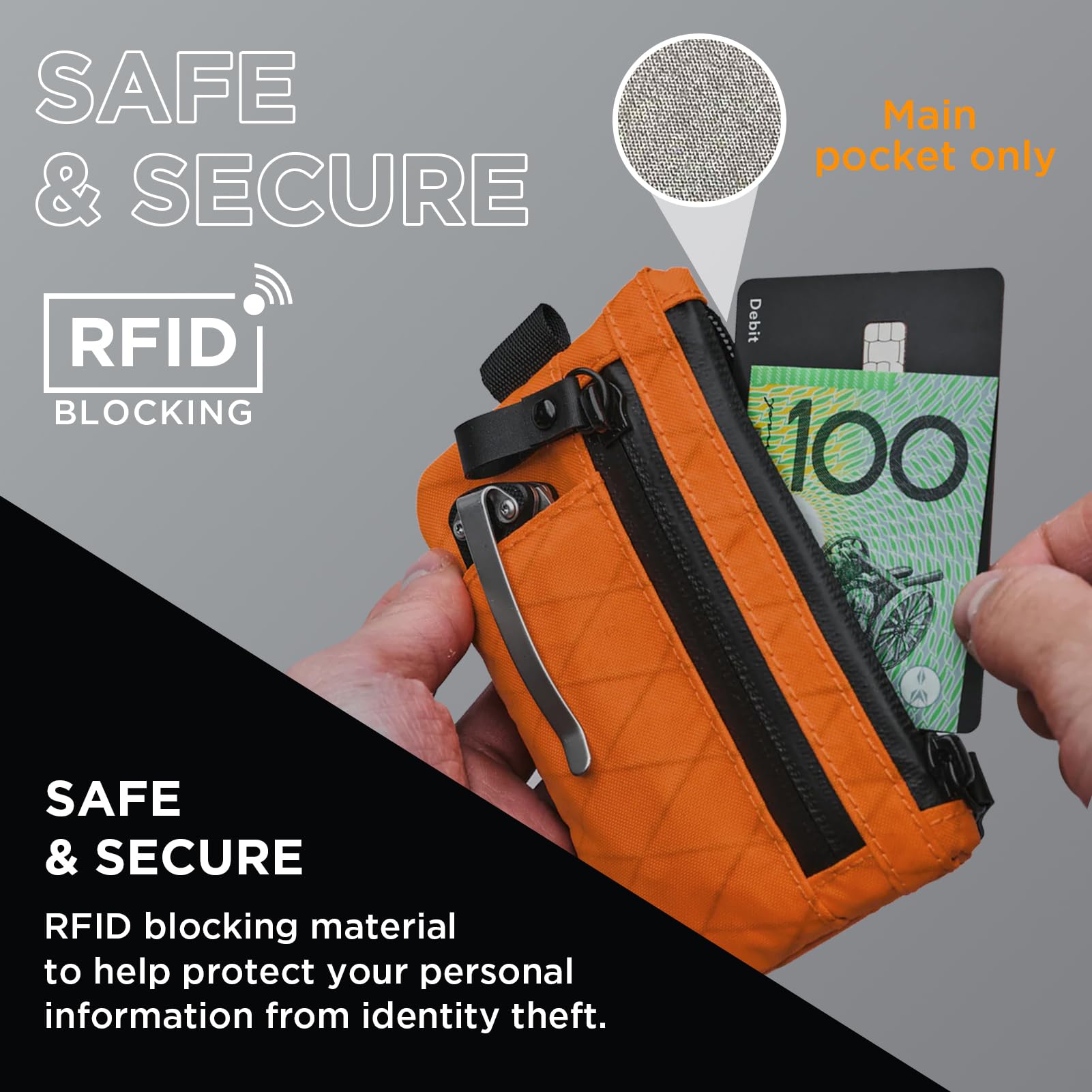 ALPAKA Zip Pouch Pro - Slim RFID Blocking Minimalist Wallet for Men - Secure Zippered Card Holder with Multi-Tool Slot - Perfect for Travel, Daily Commute & Outdoor Adventures