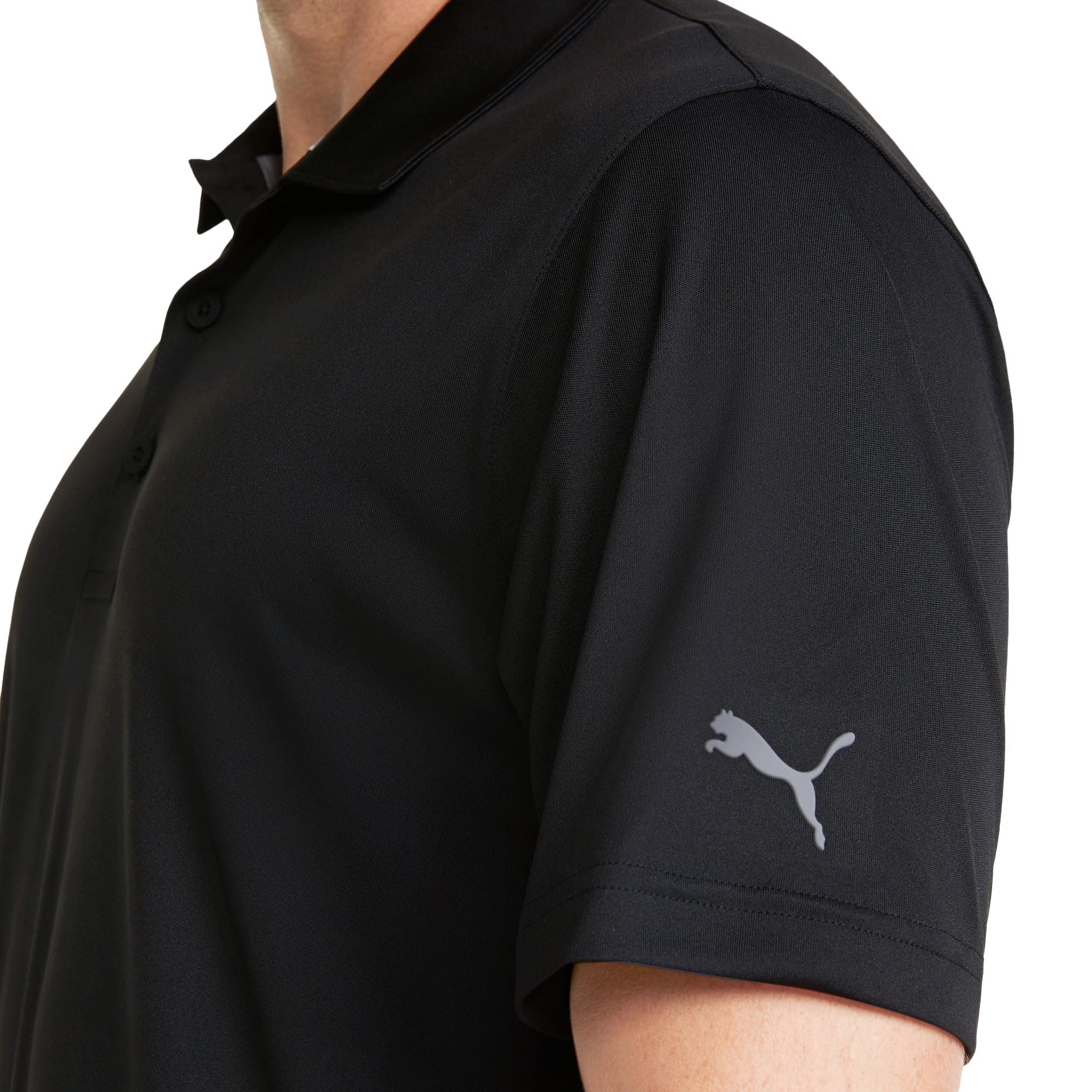 **Puma Men's Gamer Golf Polo Shirt - Moisture-Wicking, Comfort Fit, Black (Size L) - Perfect for Golf Tournaments & Casual Wear**