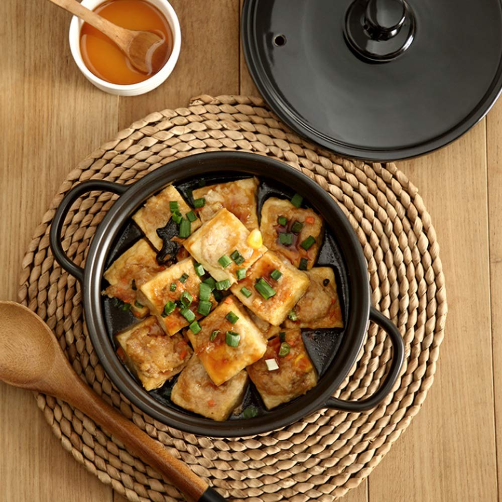 Premium Ceramic Slow Cooker Pot - 0.65L Stoneware Casserole Dish for Soup, Stew & Hot Pot | Stovetop & Oven Safe Cookware for Kitchen, Camping & Family Dinners