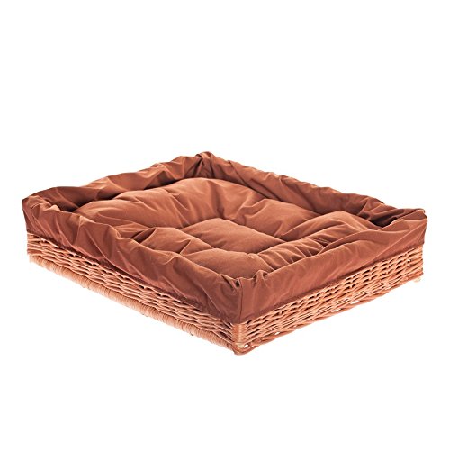 Natural Wicker Animal Basket - Honey Yellow, 60 x 50 x 18 cm - Perfect for Pet Beds, Home Decor & Storage Organizer