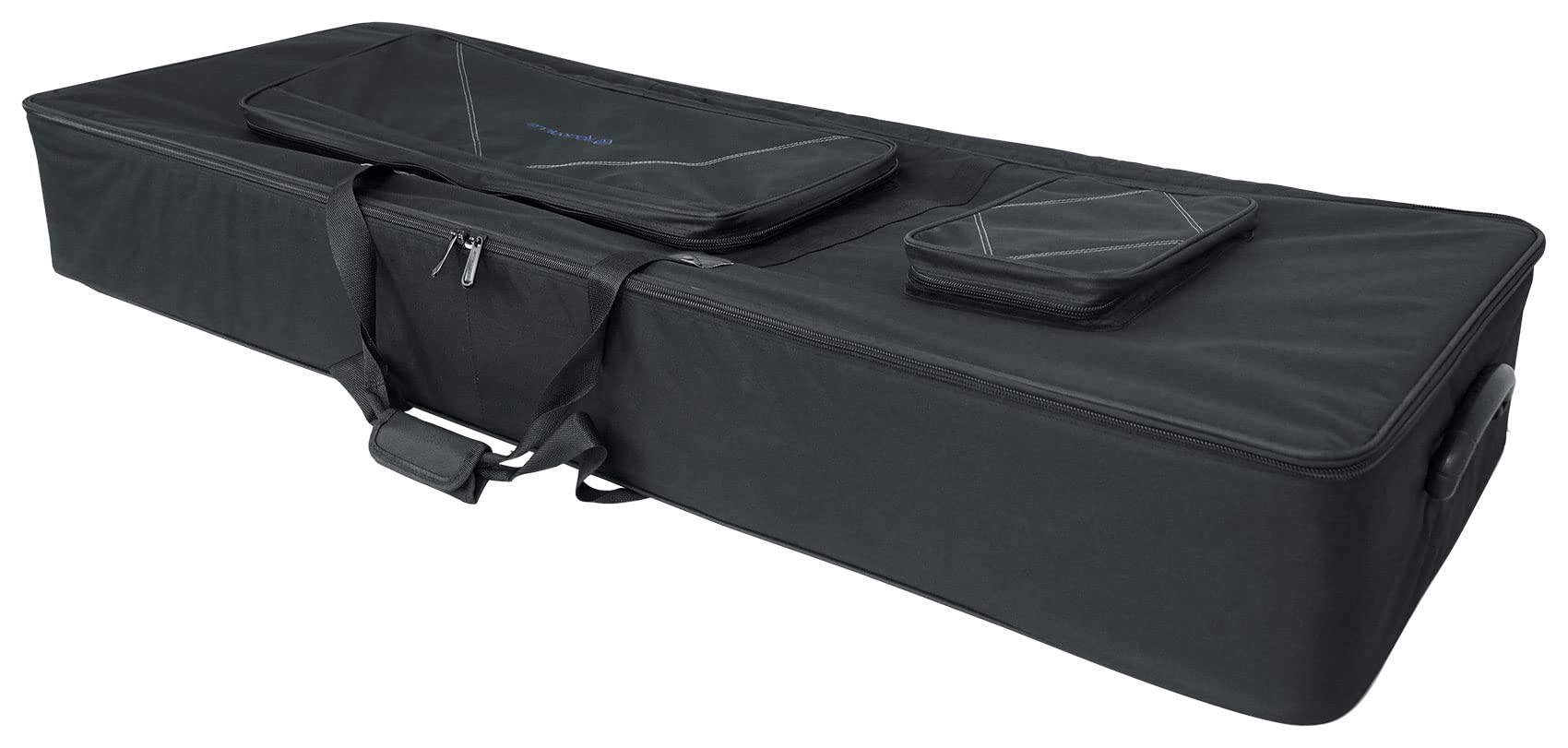 Rockville 88 Key Keyboard Rolling Bag with Wheels, Trolley Handle & Large Pocket - Heavy Duty Portable Piano Case for Gigging Musicians | Perfect for Travel, Performances & Studio Use