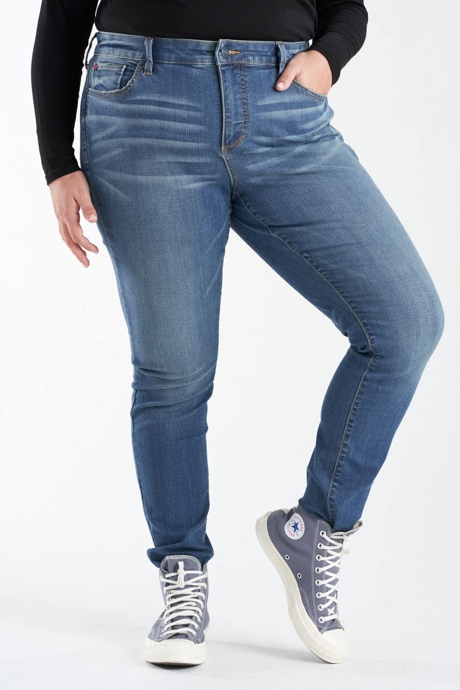 Premium Women's Plus Size Stretch High Rise Skinny Jeans - Comfortable & Flattering Slim Fit Denim Pants (Indigo Blue) | Perfect for Casual Wear, Office Outfits & Night Out Looks