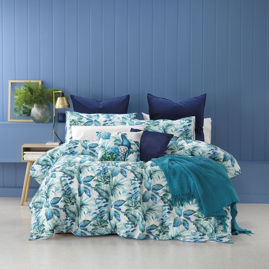 Premium Flinders Blue Quilt Cover Set by Bianca - Soft Cotton Bedding Set for Queen/King Size Beds - Perfect for Master Bedrooms, Guest Rooms & Cozy Home Decor
