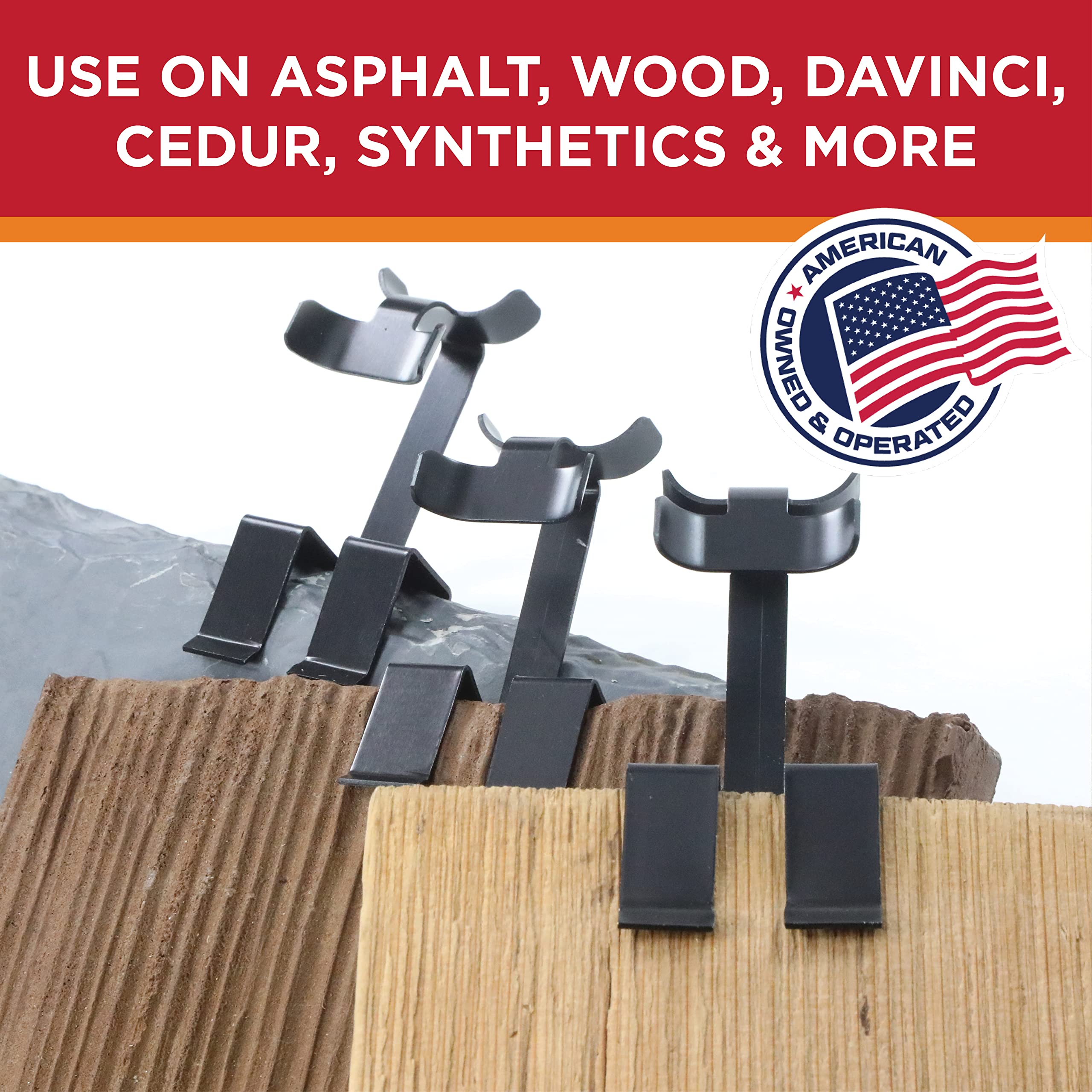 Roof Clips for Heat Tape & Electric Cables - Nail-Free Outdoor Cable Clips (.625-25 Pack) | Prevents Roof Damage | Ideal for Roof Heat Cable Installation & Winter Home Protection