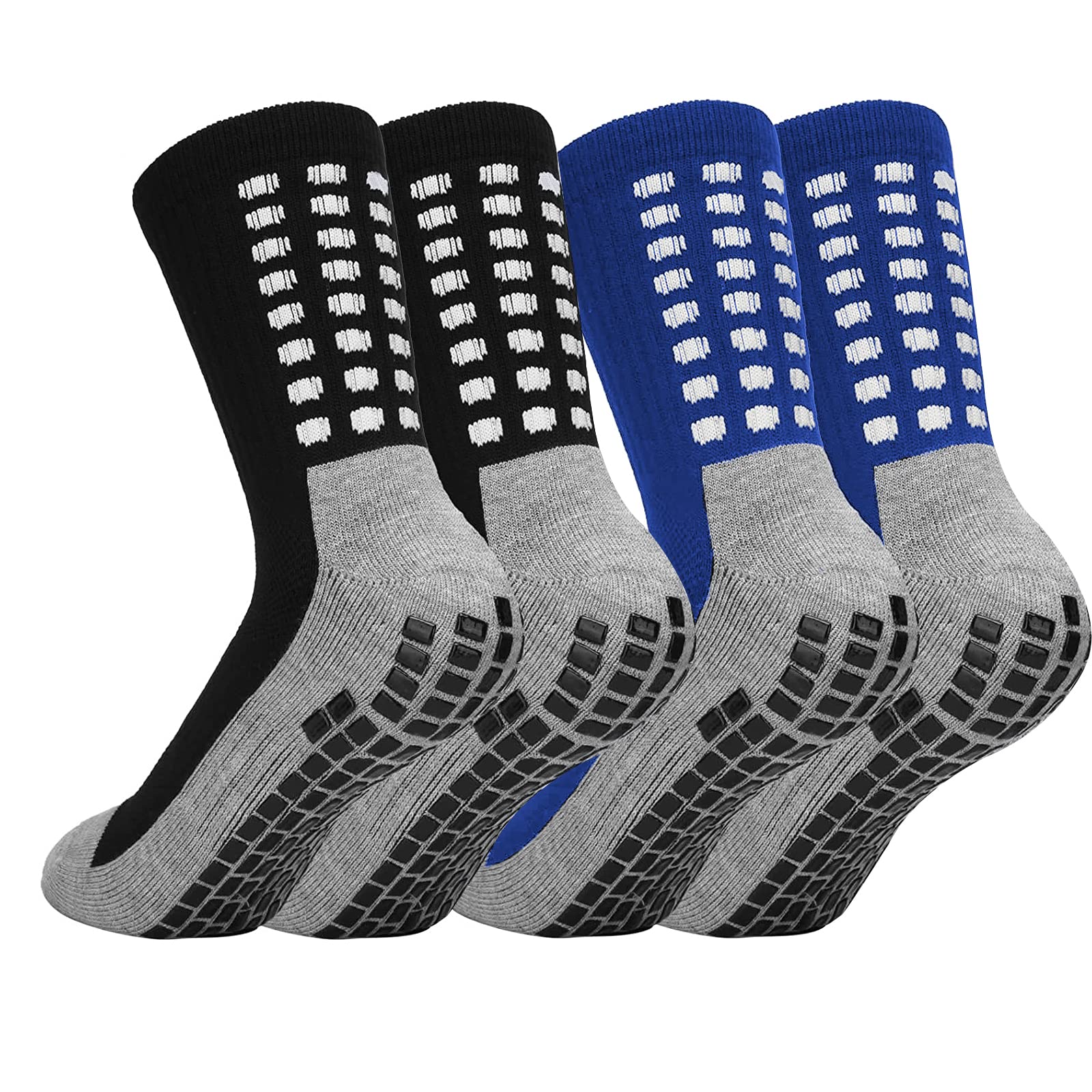 EQLEF Non-Slip Grip Socks for Kids - Breathable Football Soccer Socks with Anti-Blister Technology - Perfect for Running, Basketball, Rugby & Hiking - Ideal for Sports Practice and Outdoor Activities