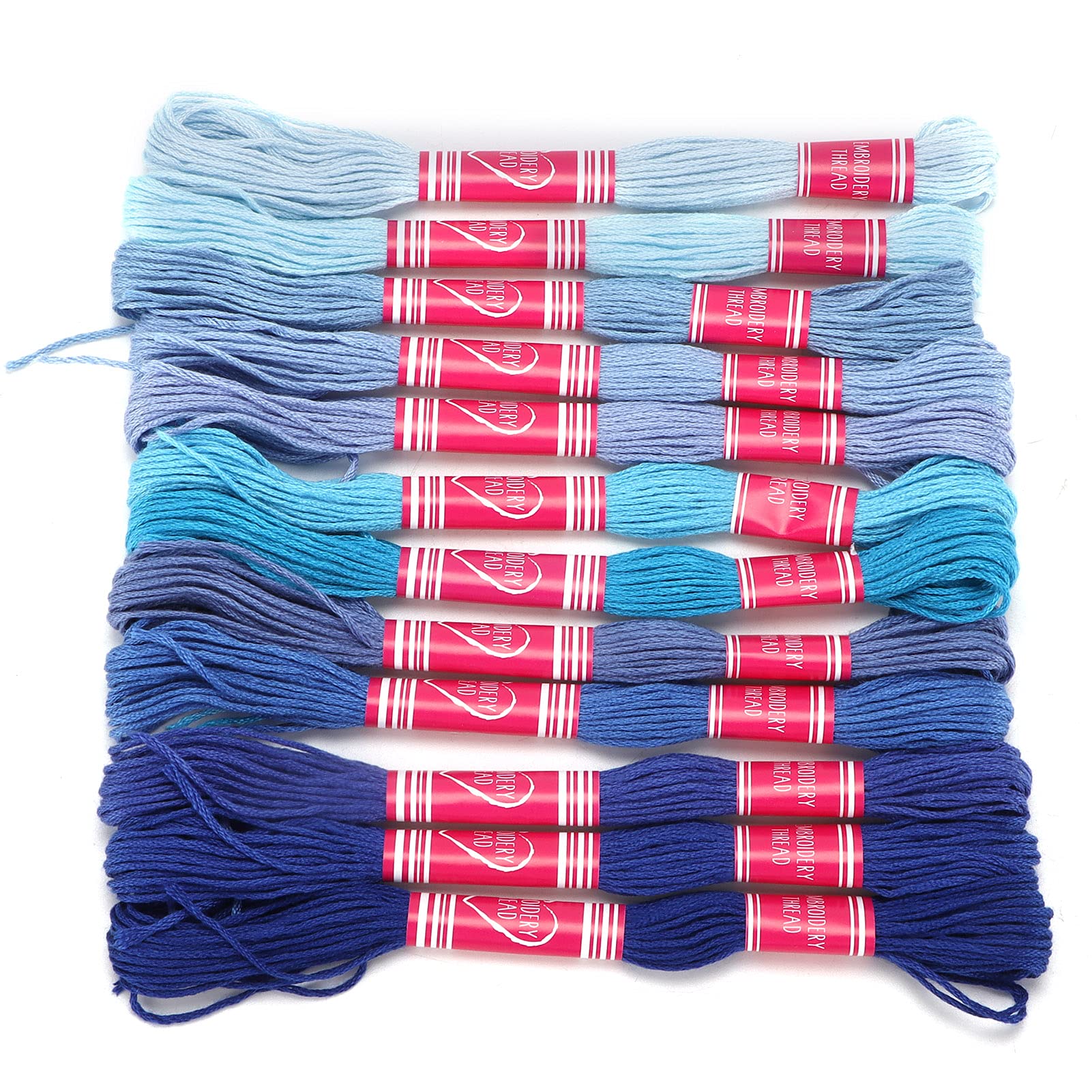 Premium Embroidery Thread Set - 50 Colors DIY Craft Thread Kit for Sewing, Cross Stitch & Handicrafts - Ideal Gift for Kids, Girls & Craft Lovers (Blue Series) - Perfect for Home Decor, Scrapbooking & Fashion Accessories