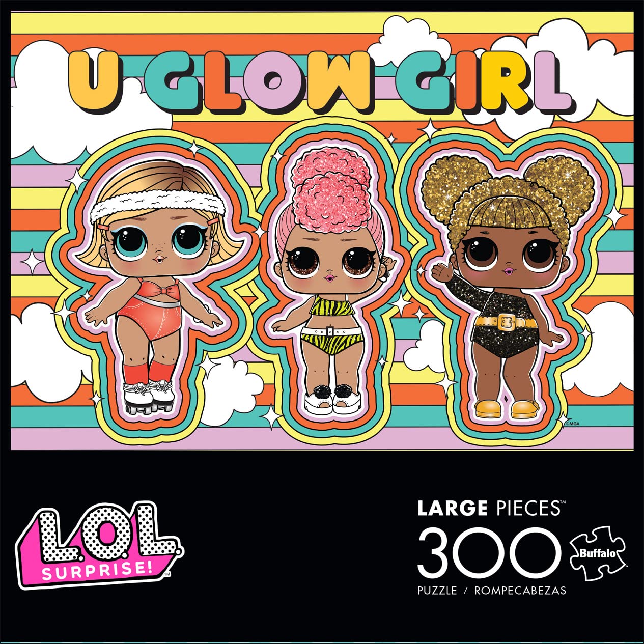 Buffalo Games LOL U Glow Girl! 300-Piece Jigsaw Puzzle for Adults - Challenging Glow-in-The-Dark Puzzle for Family Game Nights & Parties - Finished Size 21.25