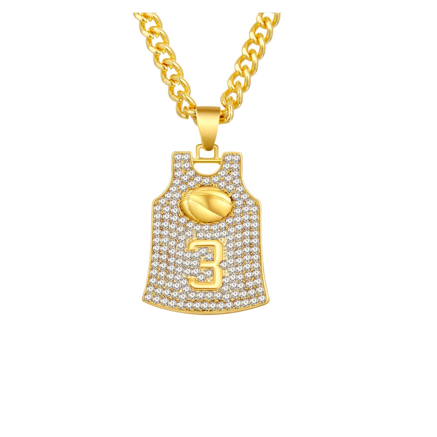 Winssigma Gold Basketball Jersey Necklace - Custom Number Pendant for NBA Fans & Players - Perfect Gift for Basketball Lovers, Game Day Jewelry & Sports Memorabilia