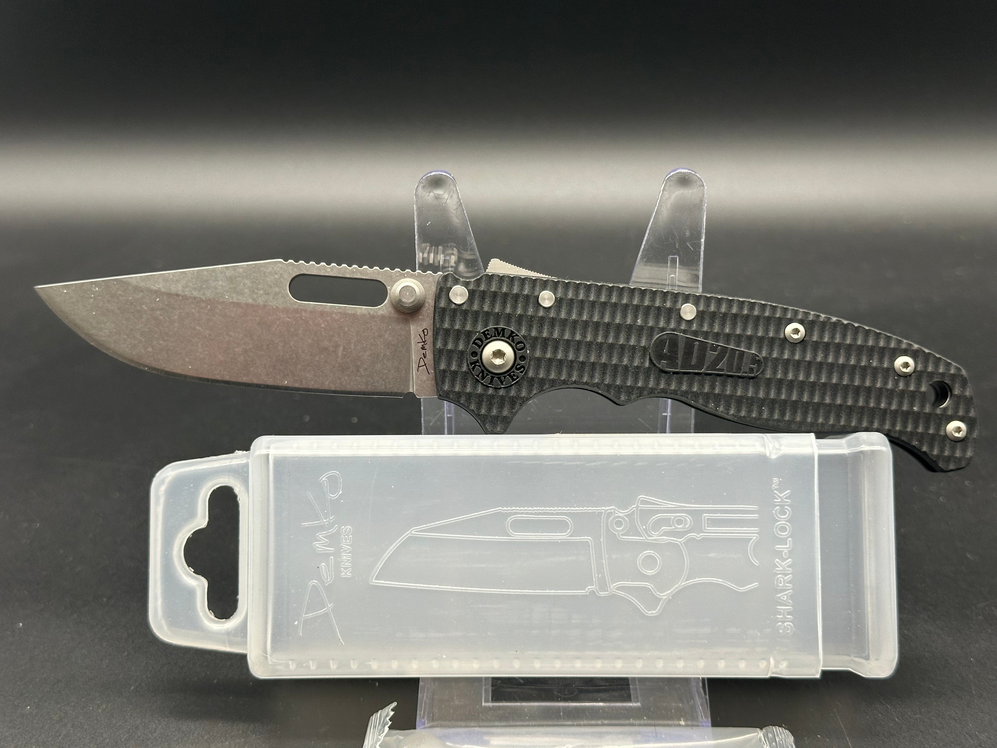 Demko AD20.5 Folding Knife - Black Grivory Scales with D2 Steel Blade | EDC, Outdoor Camping, Hunting & Survival Gear