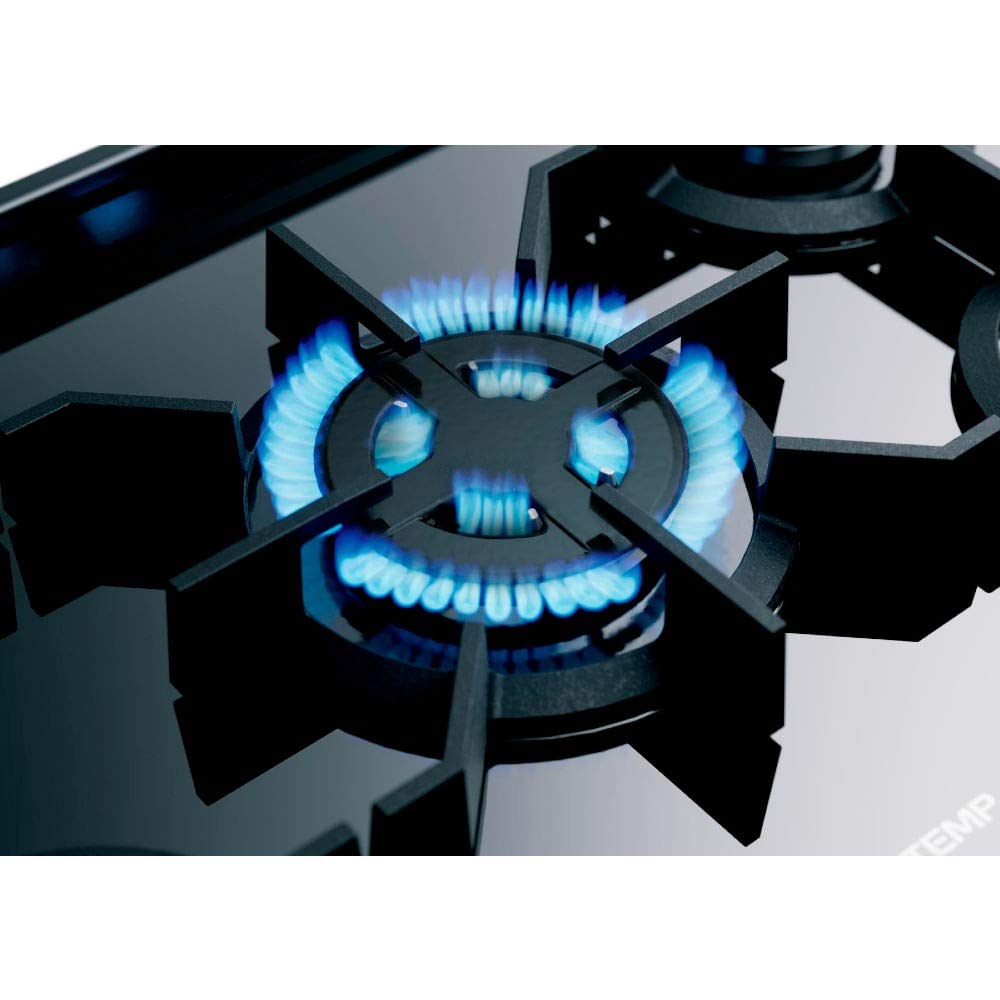 Brastemp 5-Burner Built-In Stainless Steel Gas Stove with Glass Top, Touch Timer & Auto Shut-Off - BYS5VCR 220V - Perfect for Modern Kitchens & Professional Cooking