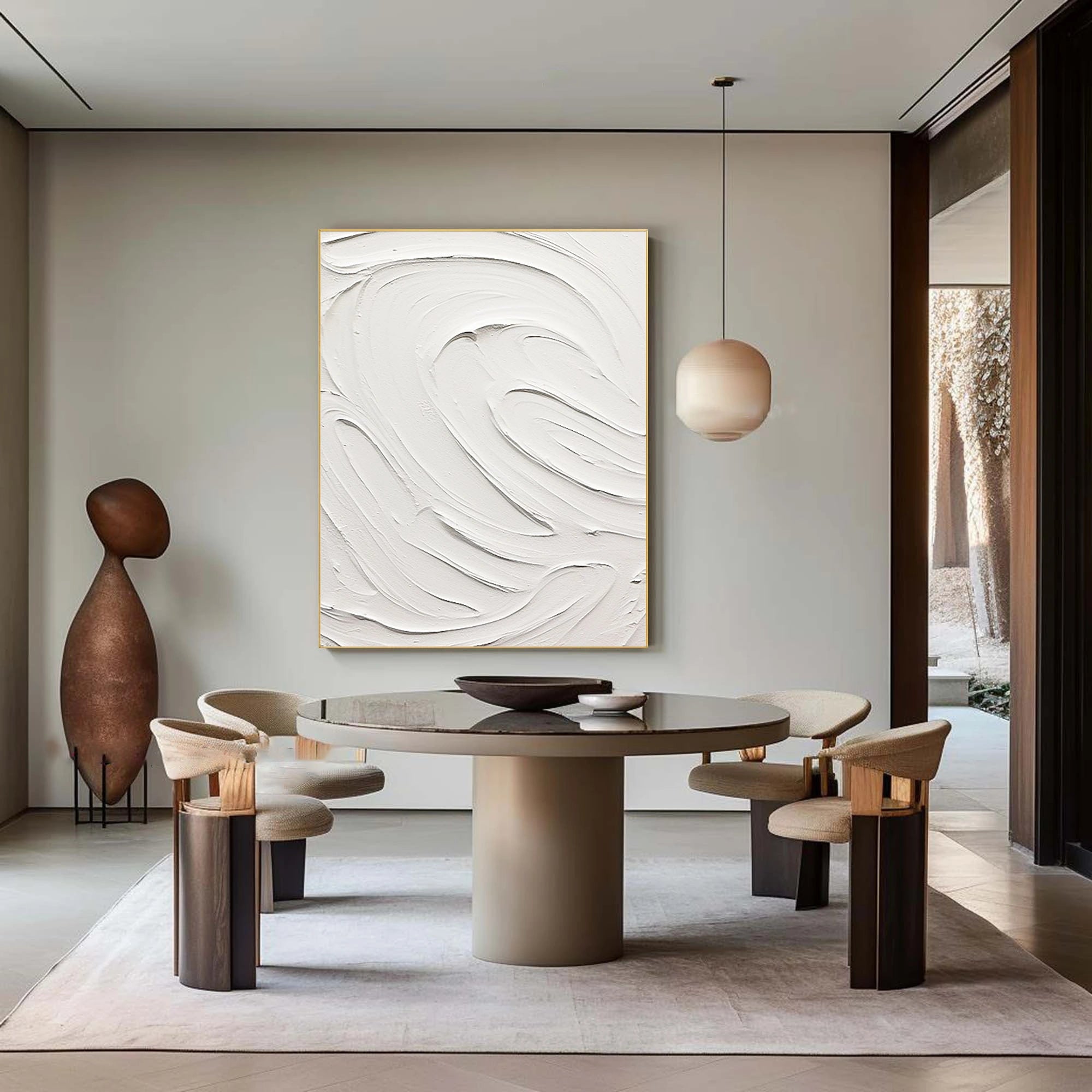 Minimalist Textured Plaster Art Painting - Abstract Wall Decor for Modern Living Room & Office #MM099