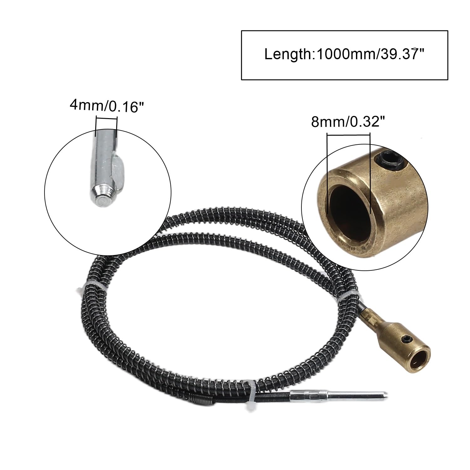 Flexible Power Drill Extension Cable - Aicosineg 1M Flex Shaft Adapter Attachment with Chuck | Compatible with Rotary Tools, Polishing Kits & Drill Bits | Perfect for DIY Projects, Jewelry Making & Metal Polishing